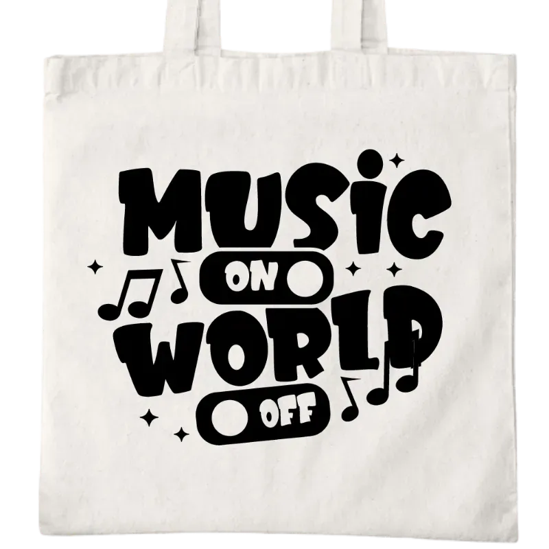 Music On World Off Tote Bag