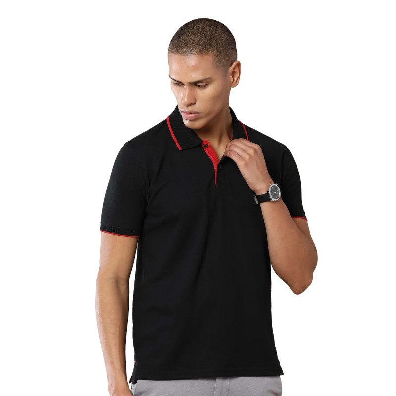 Classic Black Jacquard Polo