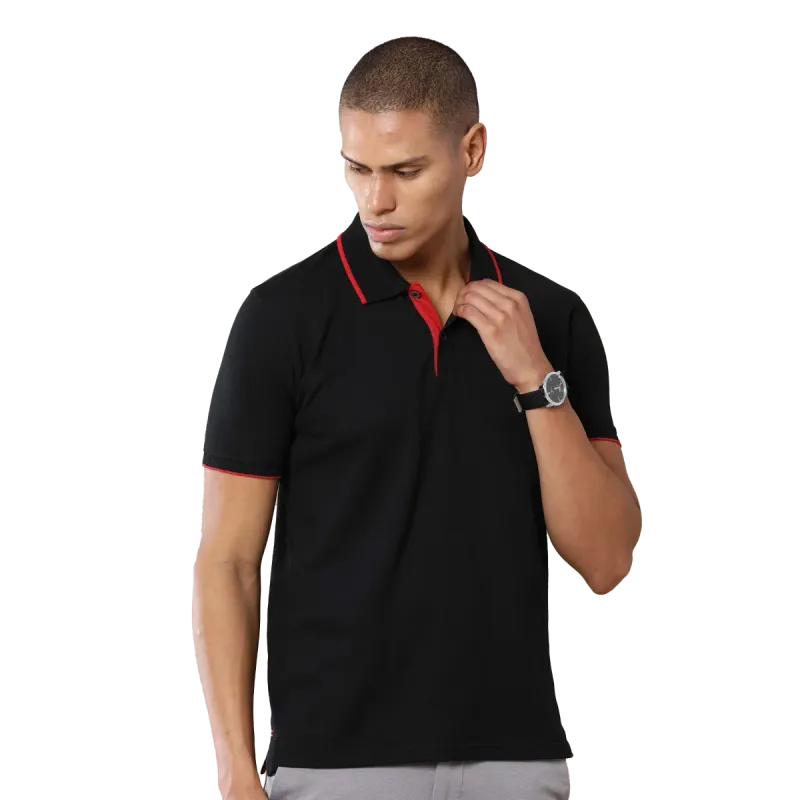 Classic Black Jacquard Polo