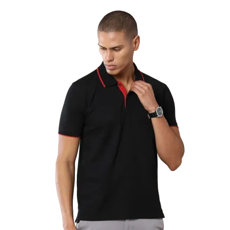 Classic Black Jacquard Polo