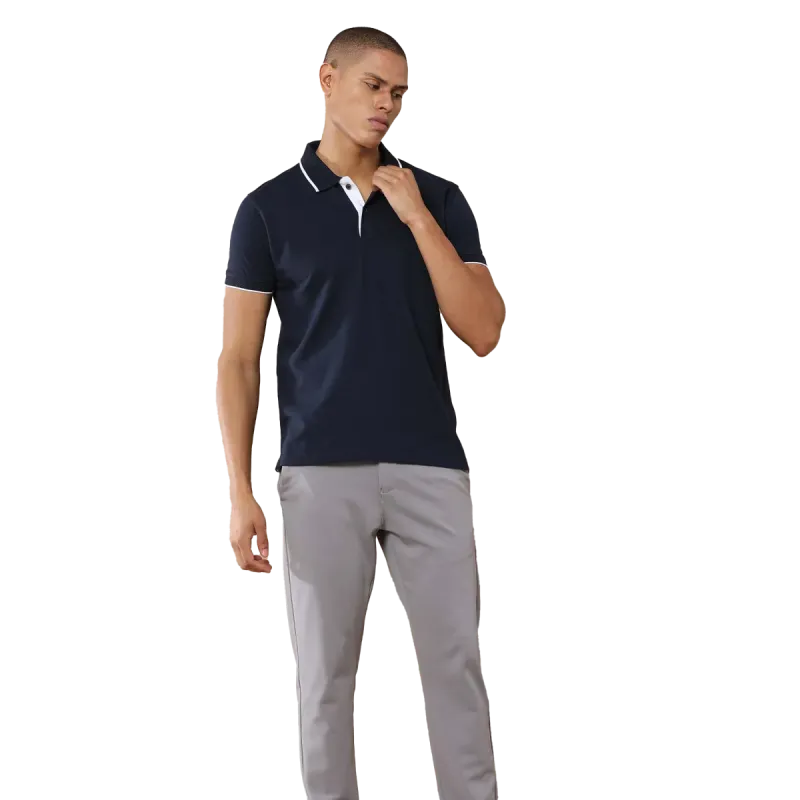 Midnight Navy Jacquard Polo