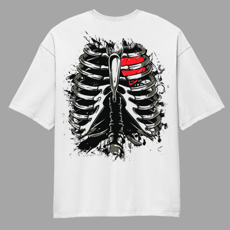 Skeleton Heart Oversized T-Shirt