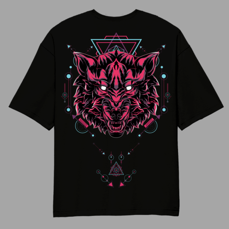 Neon Wolf Oversized T-Shirt