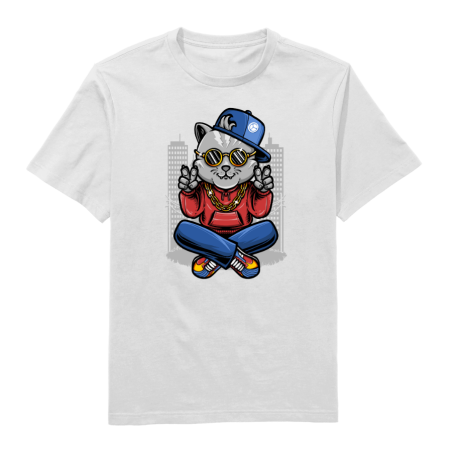 Thug kitty Round Neck T-Shirt