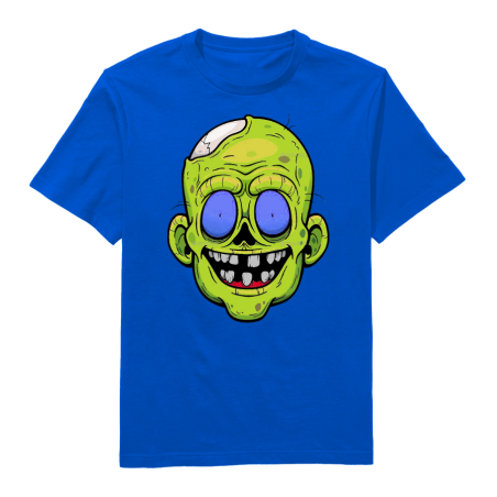 Halloween Zombie Head Round Neck T-Shirt