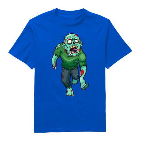 Halloween Walking Zombie Round Neck T-Shirt