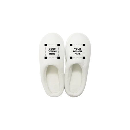 Customized Kids Fuzzy Close Toe Full White Slippers