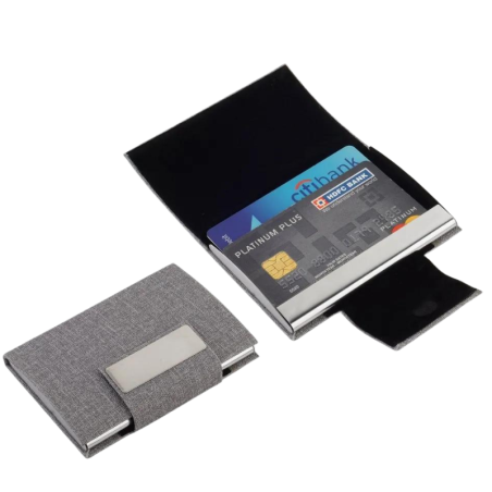 Grey Flip Card Holder