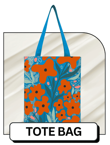 Colorful floral tote bag.