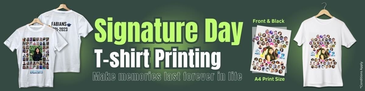 Signature day T-shirt printing banner by Teesgraphy