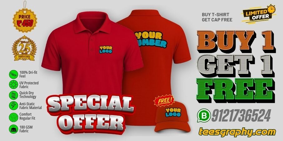 Deluxe polo T-shirt promotional banner by Teesgraphy
